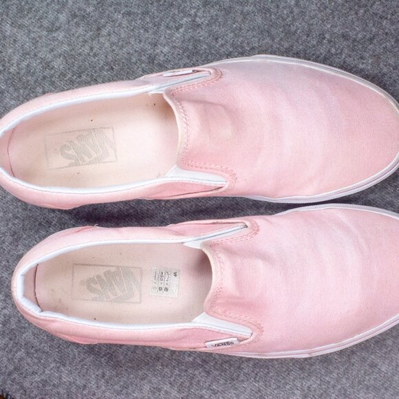 VANS Classic Slip-On Pink White Skateboard Sneakers Mens Size 8.5 Womens Size 10 - Picture 9 of 11